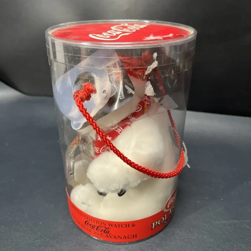 NOS Coca Cola Plush Polar Bear w/ Watch - Celebrating Over 100 Years of Coke